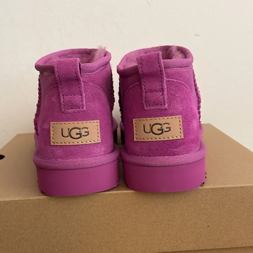 UGG Classic Ultra Mini Booties Mangosteen USA Women Size 9/UK 7/EU 40